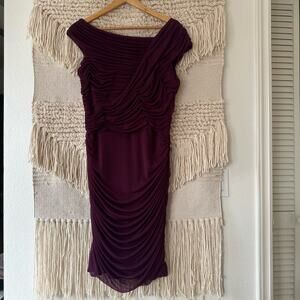 Tadashi Shoji Cap Sleeve Ruched Dress